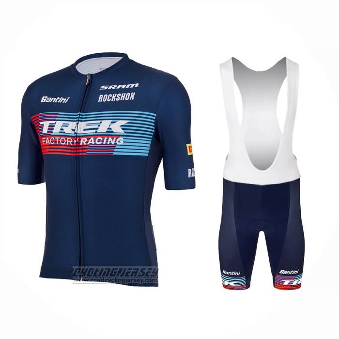 2023 Cycling Jersey Trek Factory Blue Short Sleeve And Bib Short